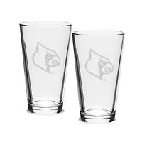 Louisville Cardinals Set of 2 Pub Mixing Glasses