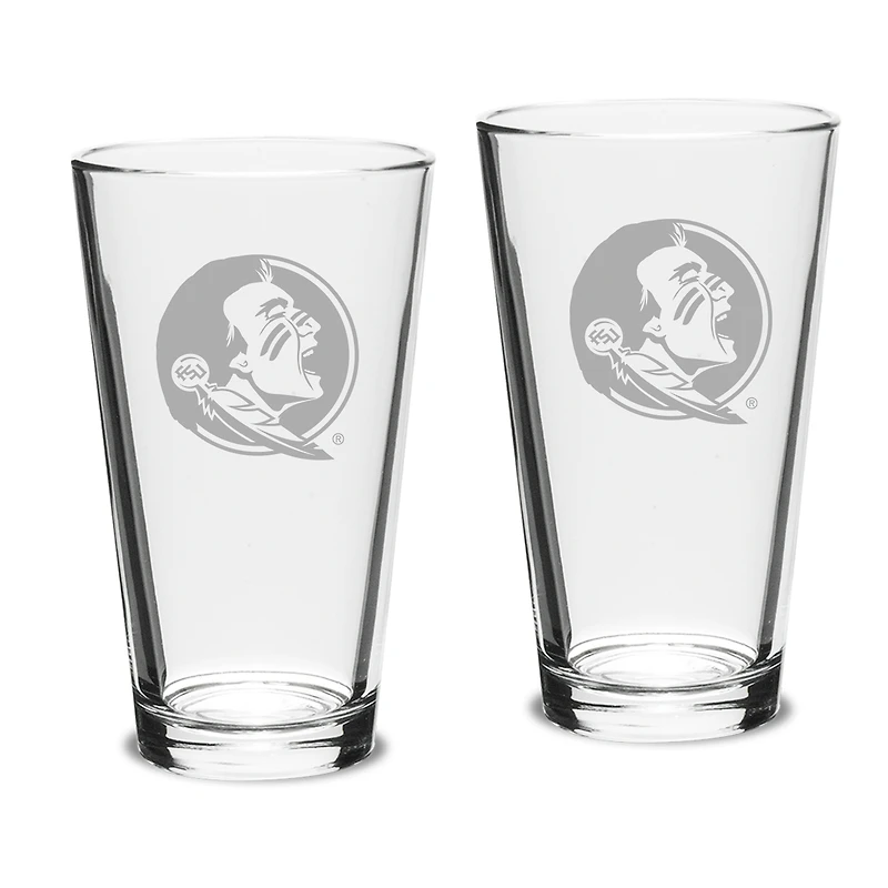 Florida State Seminoles Set of 2 Pub Mixing Glasses