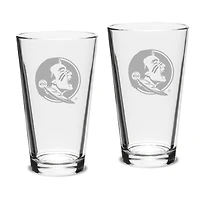Florida State Seminoles Set of 2 Pub Mixing Glasses