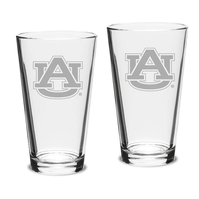 Auburn Tigers Set of 2 Pub Mixing Glasses