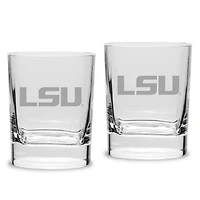 LSU Tigers Set of 2 Square Double Old Fashioned Glasses