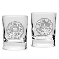 Notre Dame Fighting Irish Set of 2 Seal Square Double Old Fashioned Glasses
