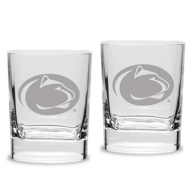 Penn State Nittany Lions Set of 2 Square Double Old Fashioned Glasses