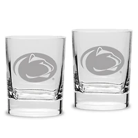 Penn State Nittany Lions Set of 2 Square Double Old Fashioned Glasses