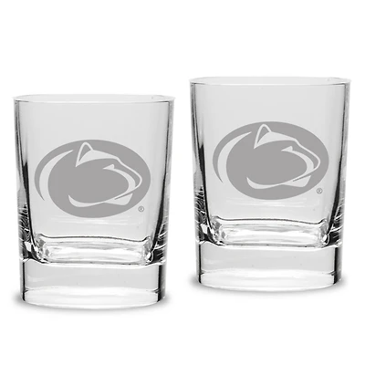 Penn State Nittany Lions Set of 2 Square Double Old Fashioned Glasses