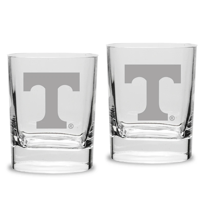 Tennessee Volunteers Set of 2 Square Double Old Fashioned Glasses