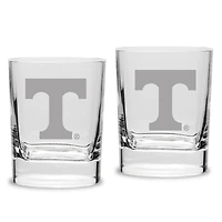 Tennessee Volunteers Set of 2 Square Double Old Fashioned Glasses