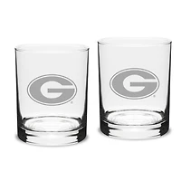 Georgia Bulldogs Set of 2 Traditional Double Old Fashioned Glasses