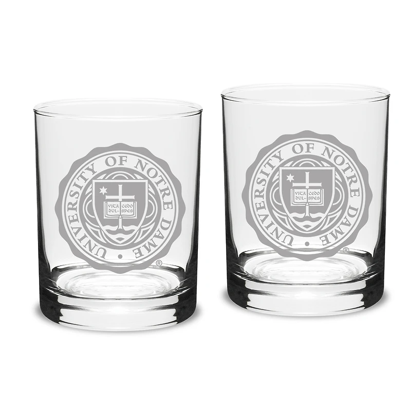 Notre Dame Fighting Irish Set of 2 Seal Traditional Double Old Fashioned Glasses