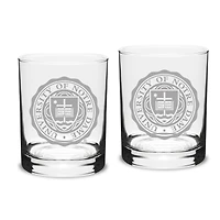 Notre Dame Fighting Irish Set of 2 Seal Traditional Double Old Fashioned Glasses