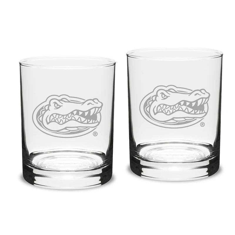 Florida Gators Set of 2 Traditional Double Old Fashioned Glasses