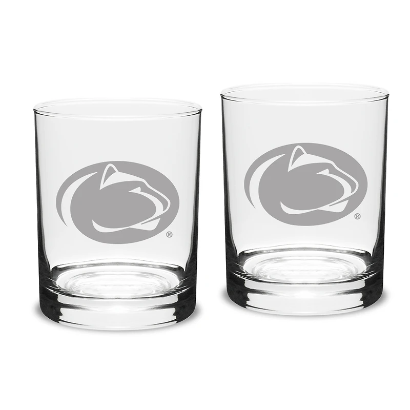 Penn State Nittany Lions Set of 2 Traditional Double Old Fashioned Glasses