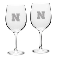 Nebraska Huskers Set of 2 Traditional Robusto Red Wine Table Glasses