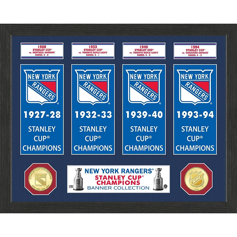 Highland Mint New York Rangers 15" x 12" Stanley Cup Banner Collection Photo Mint