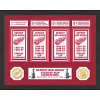 Highland Mint Detroit Red Wings 15" x 12" Stanley Cup Banner Collection Photo Mint
