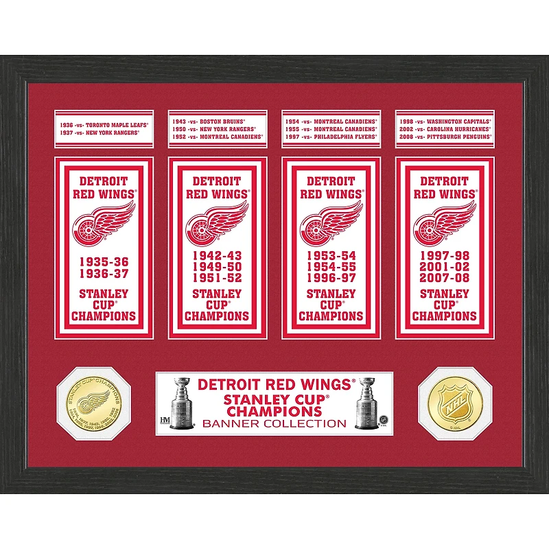 Highland Mint Detroit Red Wings 15" x 12" Stanley Cup Banner Collection Photo Mint