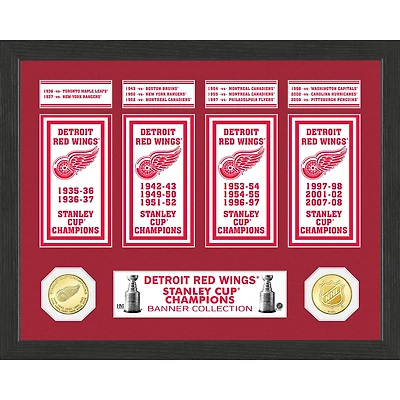 Highland Mint Detroit Red Wings 15" x 12" Stanley Cup Banner Collection Photo Mint
