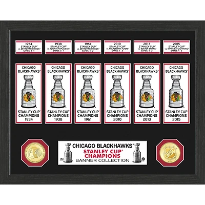 Highland Mint Chicago Blackhawks 15" x 12" Stanley Cup Banner Collection Photo Mint