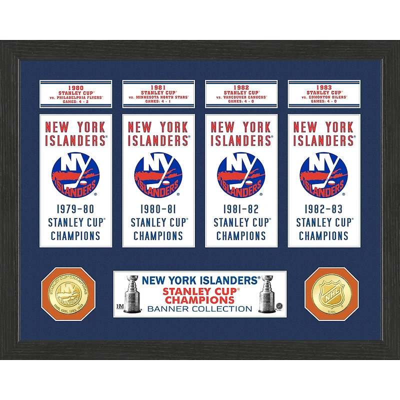 Highland Mint New York Islanders 15" x 12" Stanley Cup Banner Collection Photo Mint