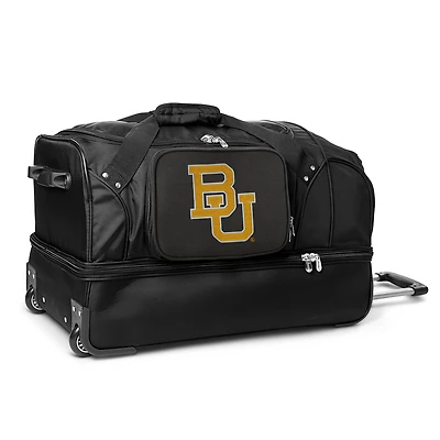MOJO Baylor Bears Black 27'' 2-Wheel Drop Bottom Rolling Duffel Bag