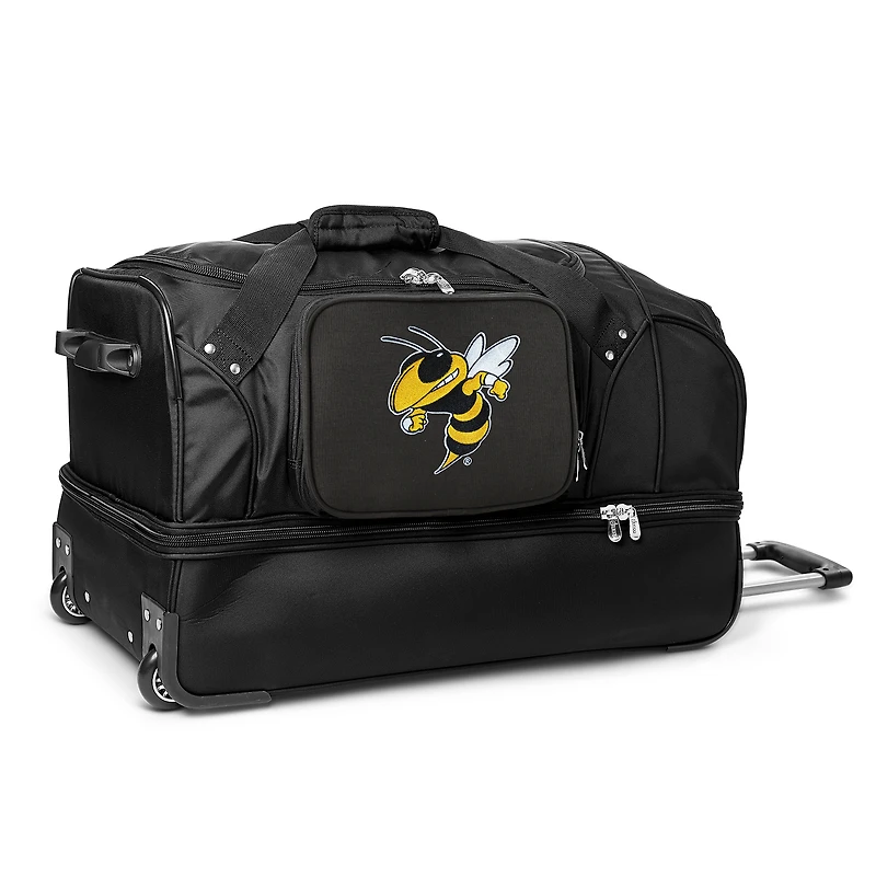 MOJO GA Tech Yellow Jackets Black 27'' 2-Wheel Drop Bottom Rolling Duffel Bag