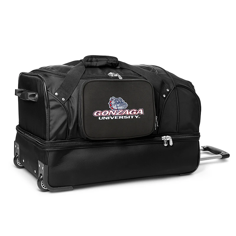MOJO Gonzaga Bulldogs Black 27'' 2-Wheel Drop Bottom Rolling Duffel Bag