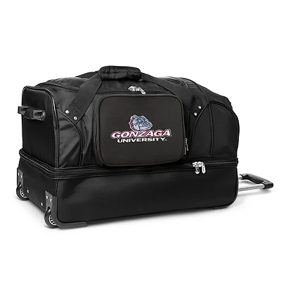 MOJO Gonzaga Bulldogs Black 27'' 2-Wheel Drop Bottom Rolling Duffel Bag