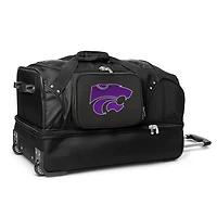MOJO Kansas State Wildcats Black 27'' 2-Wheel Drop Bottom Rolling Duffel Bag