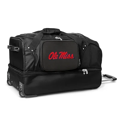 MOJO Ole Miss Rebels Black 27'' 2-Wheel Drop Bottom Rolling Duffel Bag