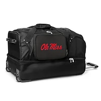 MOJO Ole Miss Rebels Black 27'' 2-Wheel Drop Bottom Rolling Duffel Bag