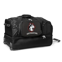 MOJO Northeastern Huskies Black 27'' 2-Wheel Drop Bottom Rolling Duffel Bag
