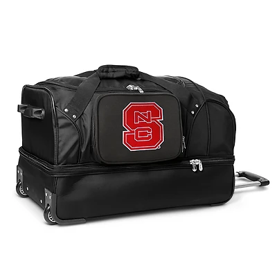 MOJO NC State Wolfpack Black 27'' 2-Wheel Drop Bottom Rolling Duffel Bag