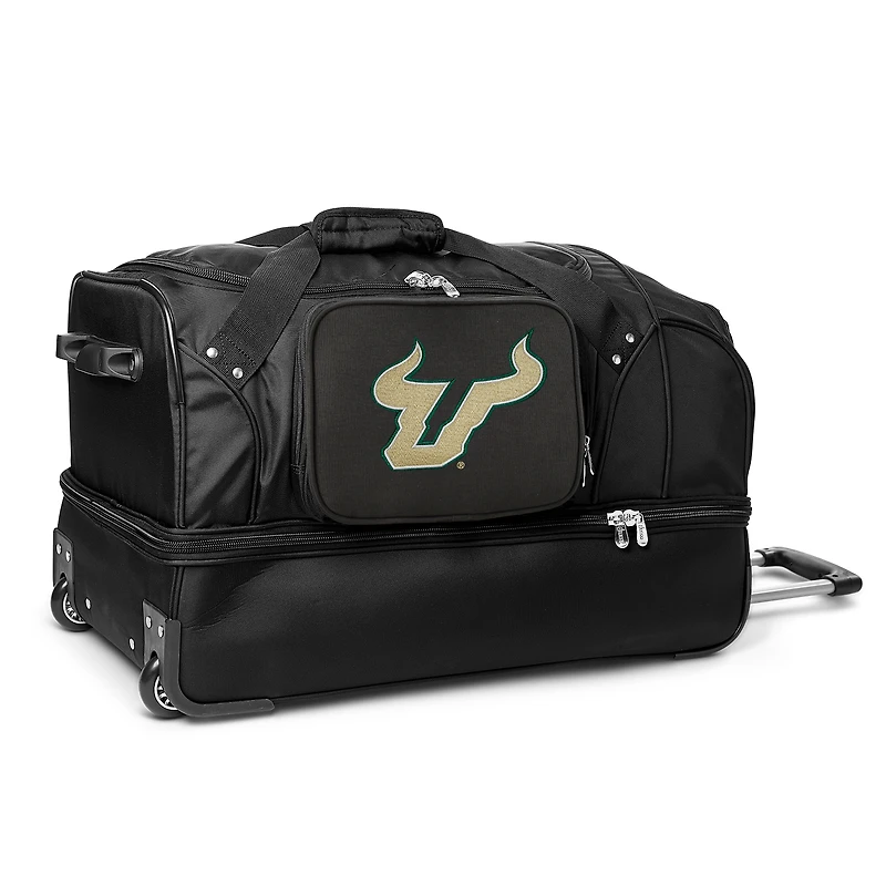 MOJO South Florida Bulls Black 27'' 2-Wheel Drop Bottom Rolling Duffel Bag