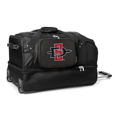 MOJO San Diego State Aztecs Black 27'' 2-Wheel Drop Bottom Rolling Duffel Bag
