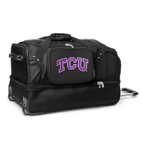 MOJO TCU Horned Frogs Black 27'' 2-Wheel Drop Bottom Rolling Duffel Bag