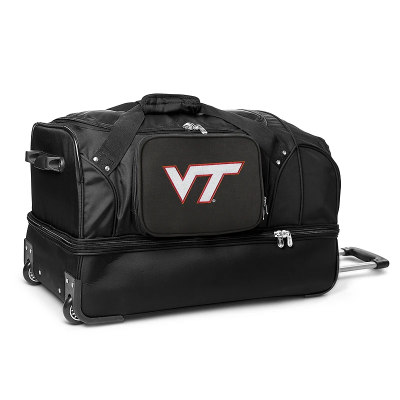 MOJO Virginia Tech Hokies Black 27'' 2-Wheel Drop Bottom Rolling Duffel Bag