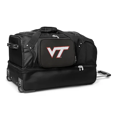 MOJO Virginia Tech Hokies Black 27'' 2-Wheel Drop Bottom Rolling Duffel Bag