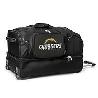 MOJO Los Angeles Chargers Black 27'' 2-Wheel Drop Bottom Rolling Duffel Bag