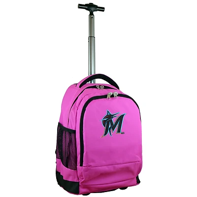 MOJO Pink Miami Marlins 19'' Premium Wheeled Backpack