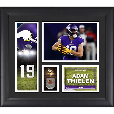 Adam Thielen Minnesota Vikings Framed 15" x 17" Player Collage with a Piece of Game-Used Football