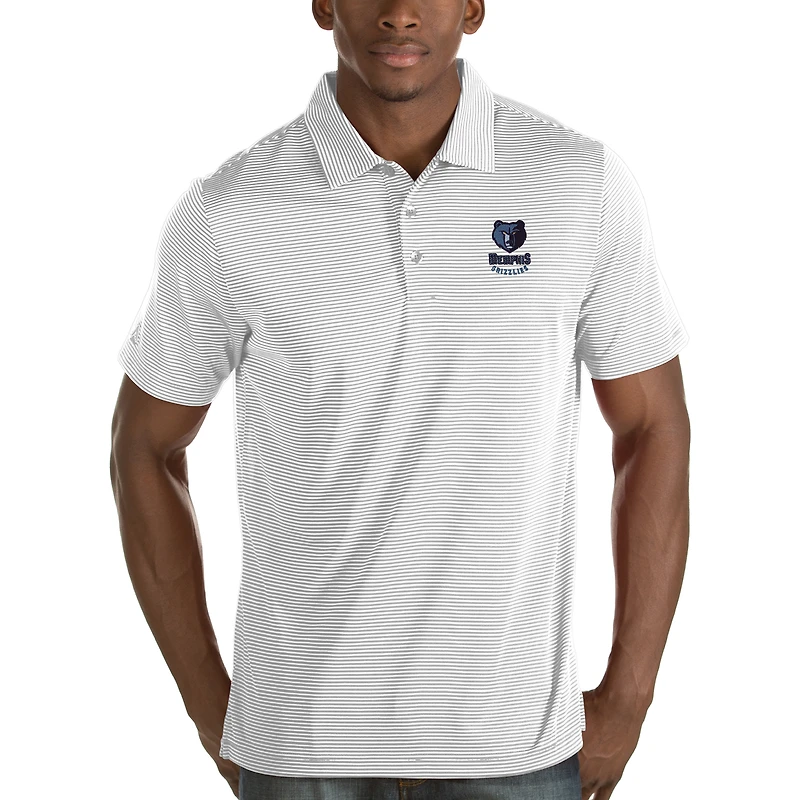 Men's Antigua White/Silver Memphis Grizzlies Quest Polo