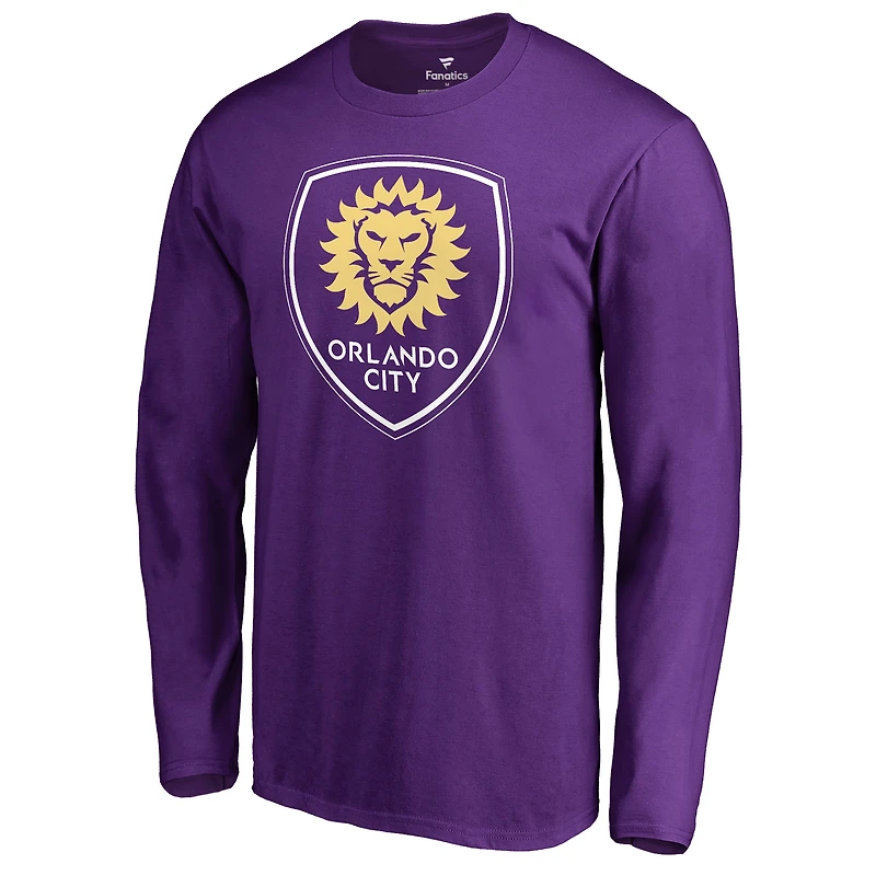 Men's Purple Orlando City SC Primary Logo Long Sleeve T-Shirt