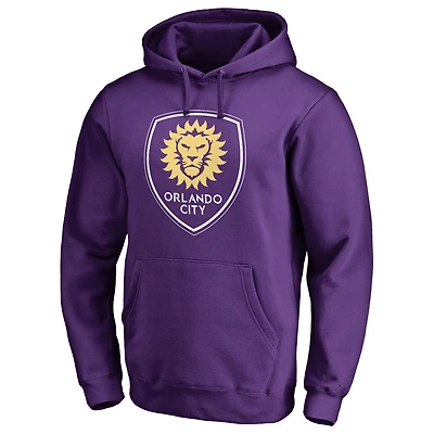 Men's Purple Orlando City SC Primary Logo Fitted Pullover Hoodie