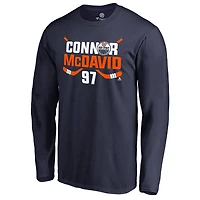 Men's Connor McDavid Navy Edmonton Oilers Hometown Collection CM97 Long Sleeve T-Shirt