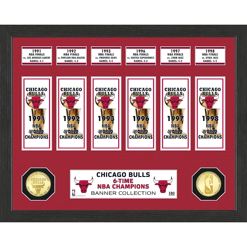 Highland Mint Chicago Bulls 15" x 12" Banner Bronze Coin Photo Mint