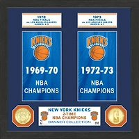 Highland Mint New York Knicks 15" x 12" 2-Time NBA Finals Champions Banner Bronze Coin Photo Mint