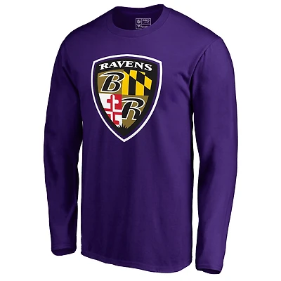 Men's Purple Baltimore Ravens Hometown Collection Long Sleeve T-Shirt