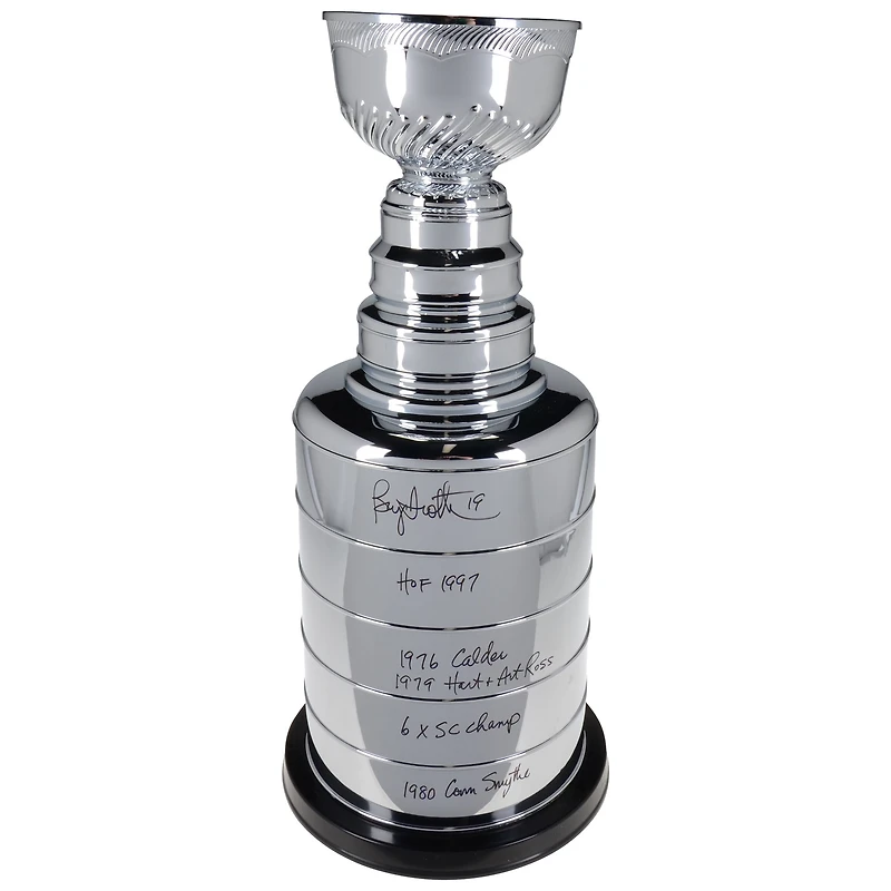 Bryan Trottier New York Islanders Autographed 2' Replica Stanley Cup with Multiple Inscriptions