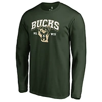 Men's Green Milwaukee Bucks Wisconsin Basketball Hometown Collection Long Sleeve T-Shirt
