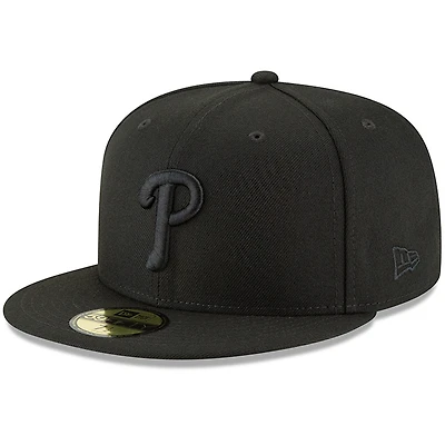 Men's New Era Black Philadelphia Phillies Primary Logo Basic 59FIFTY Fitted Hat